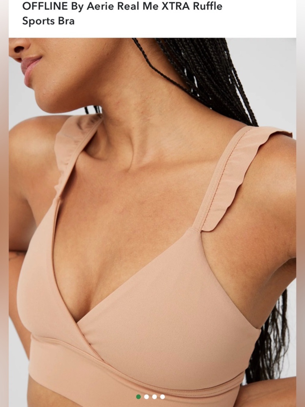 NWOT Offline by aerie Ruffle Strap Bralette in Nude Blush